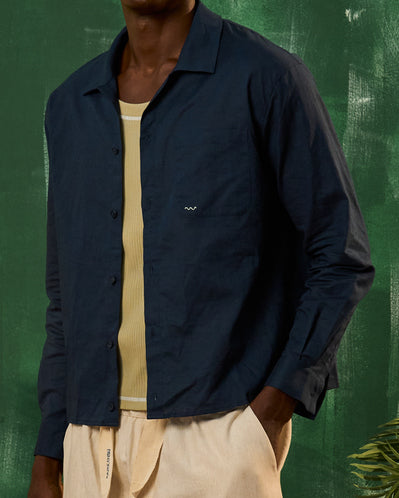 Baobab Linen Shirt Navy