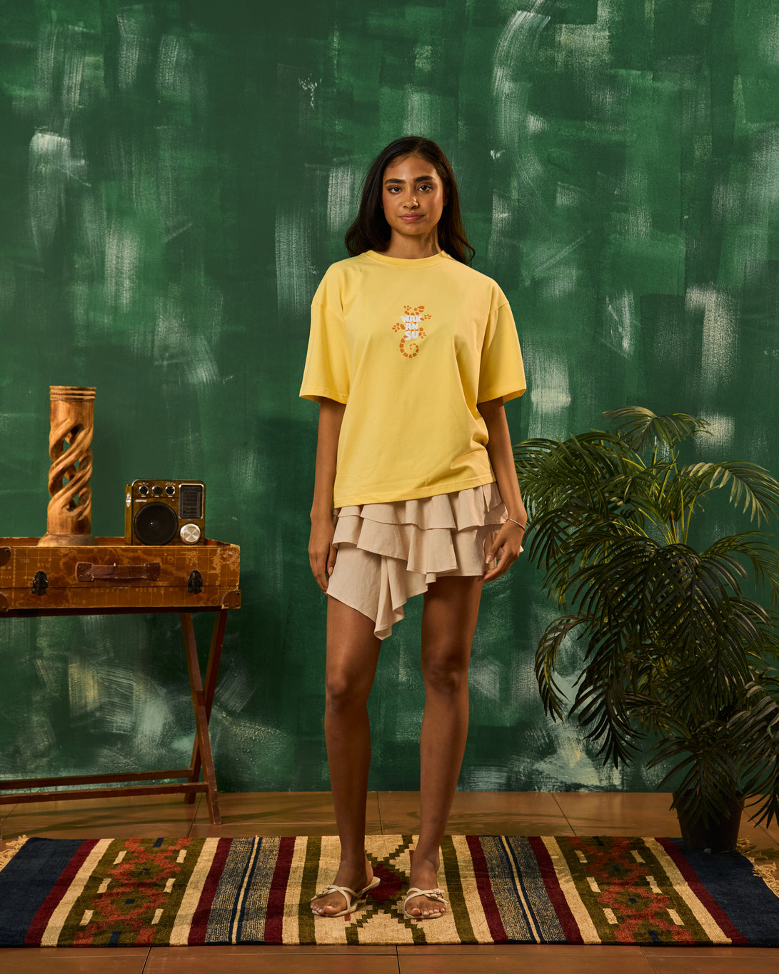 T-shirt Lézard Jaune