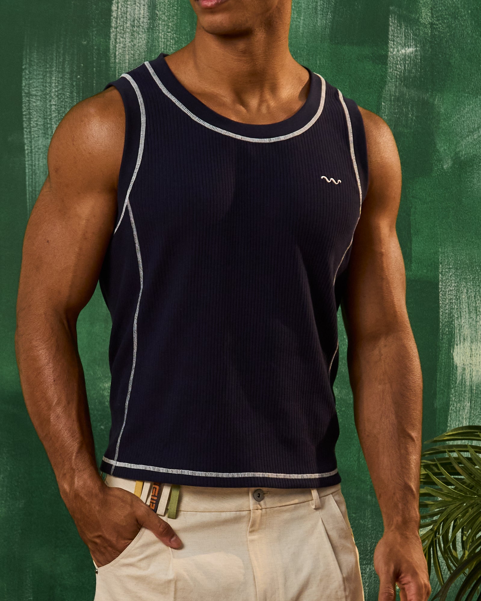 Nuru Rib Tank Navy