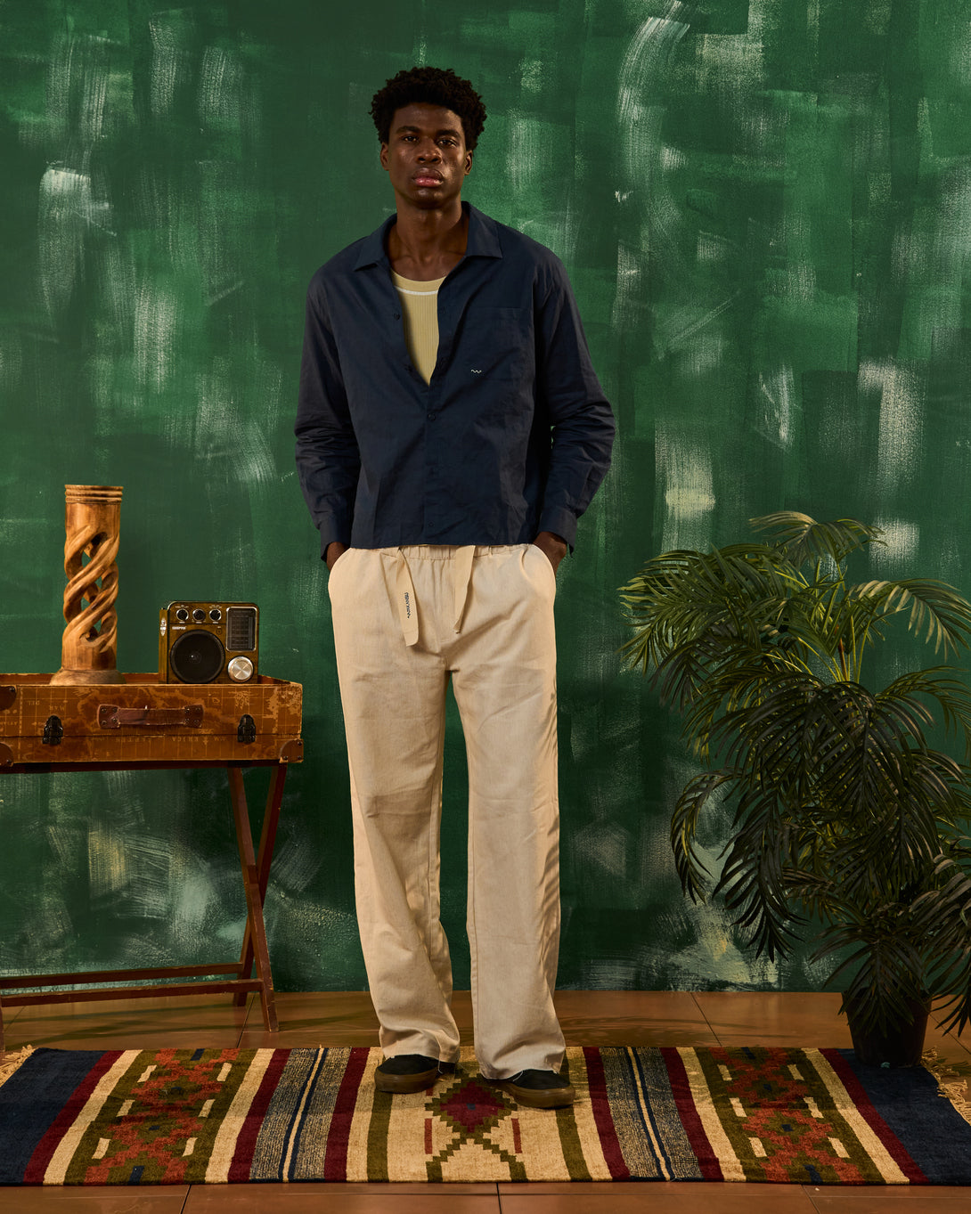 Baobab Linen Shirt Navy