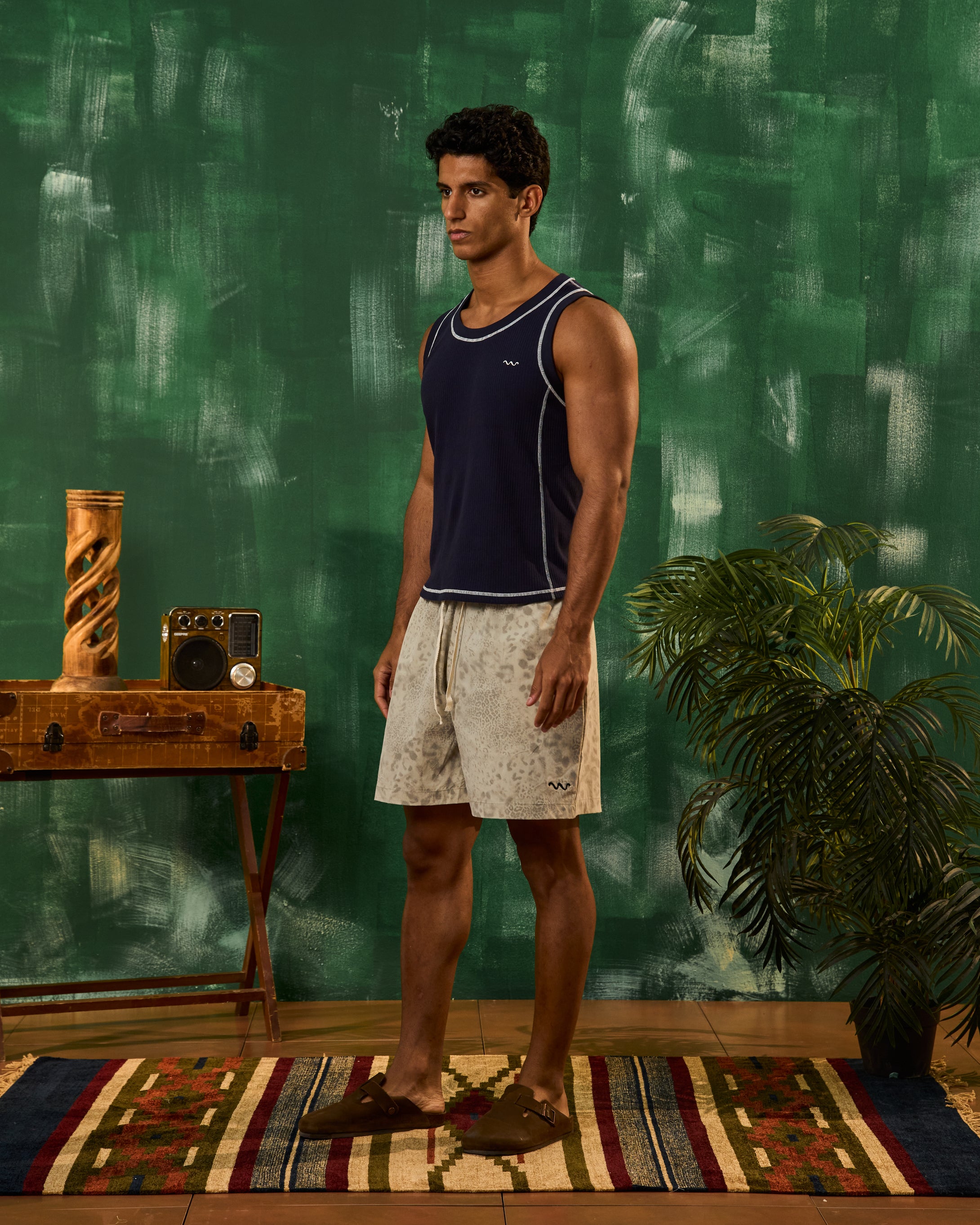 Short de sport Guépard Beige