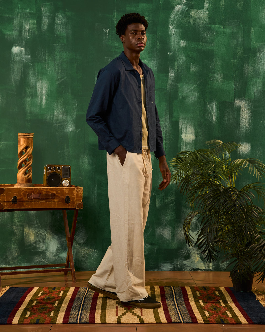 Baobab Linen Shirt Navy